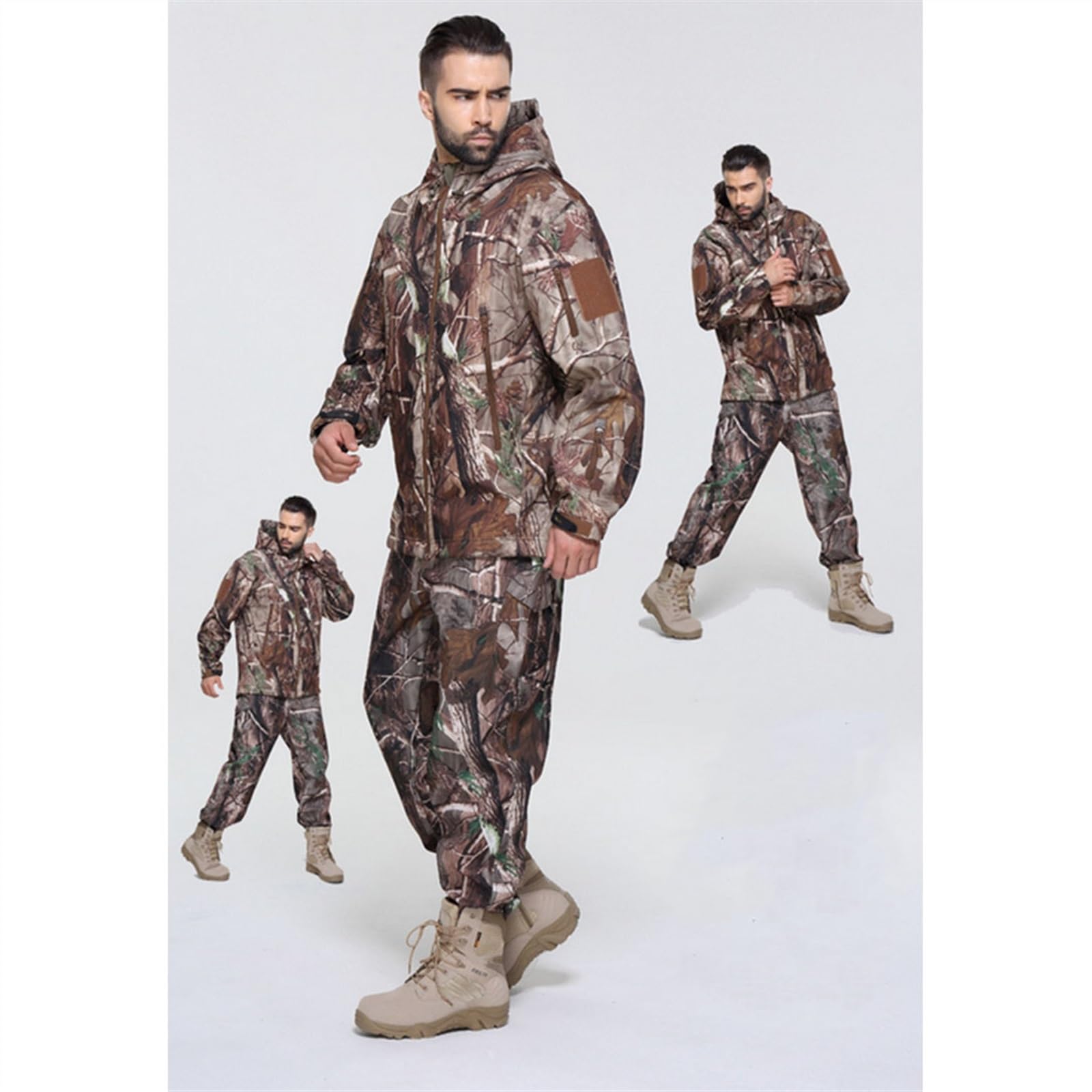 Tute Da Sci Da Uomo Due Pezzi, Set Di Tute Da Sci Da Uomo Mimetiche Isolate Antivento Impermeabili Con Cintura, Abbigliamento Da Alpinismo Ampio E Isolante Alla Moda, Per Lo Sci