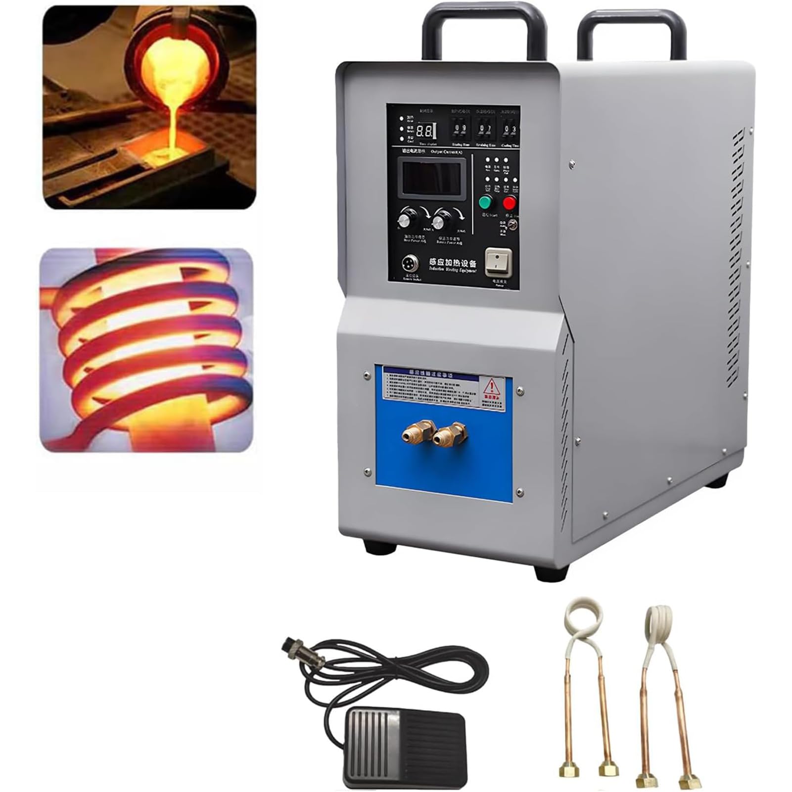 vanenferse 220V Induction Heater 15KW High Frequency Induction Heating Melting Furnace, 30-100KHZ Induction Brazing Tool Inductions Forge, for Welding, Quenching, Annealing, Brazing