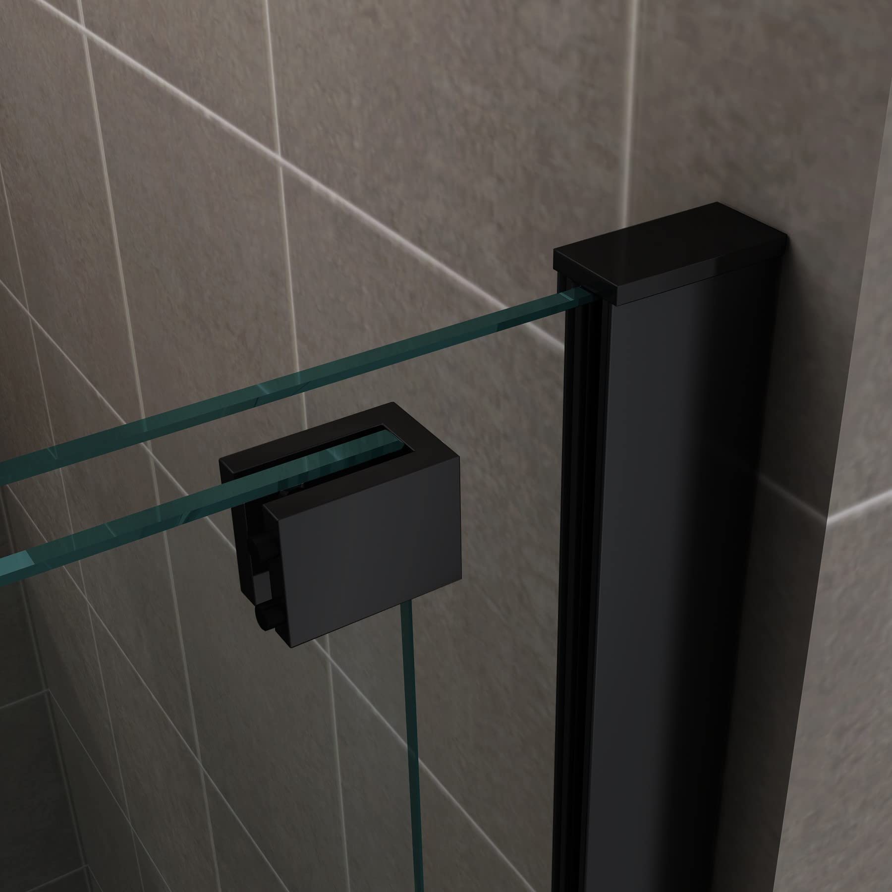 i-flair Mampara de ducha NADINE 180 x 90 cm, con puerta corredera, 8 mm, vidrio templado de seguridad transparente, montaje a izquierda y derecha
