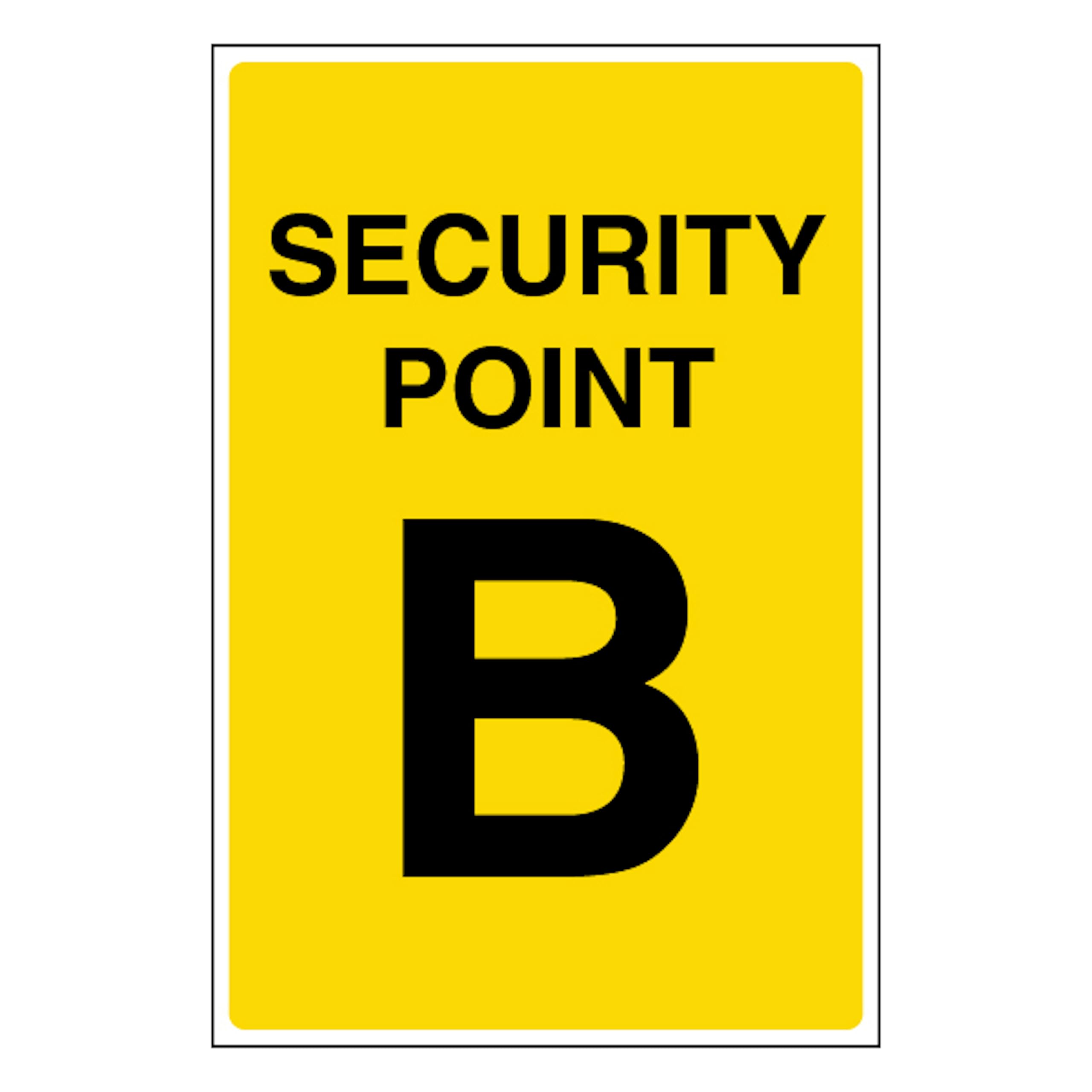 V Safety Security Point B 100 x 150 mm - 1mm Rigid Plastic