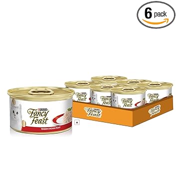 Purina Fancy Feast Tender Chicken Feast Wet Cat Food Pack of 6 X 85g Cans (1 Can Free with 5 Cans)