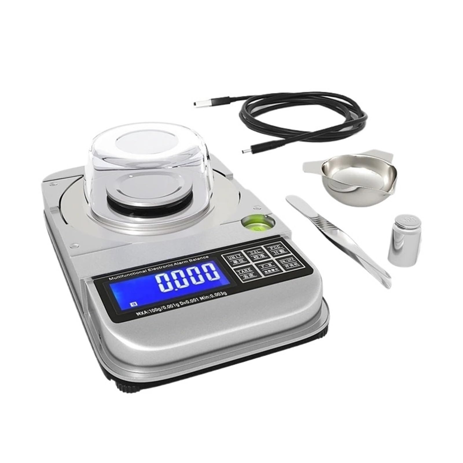 Báscula De Joyería De Carga, Precisión, LCD Digital, Número Fijo, Advertencia, Balanza De Laboratorio Medicinal Pesaje De PrecisióN(50gx0.001)