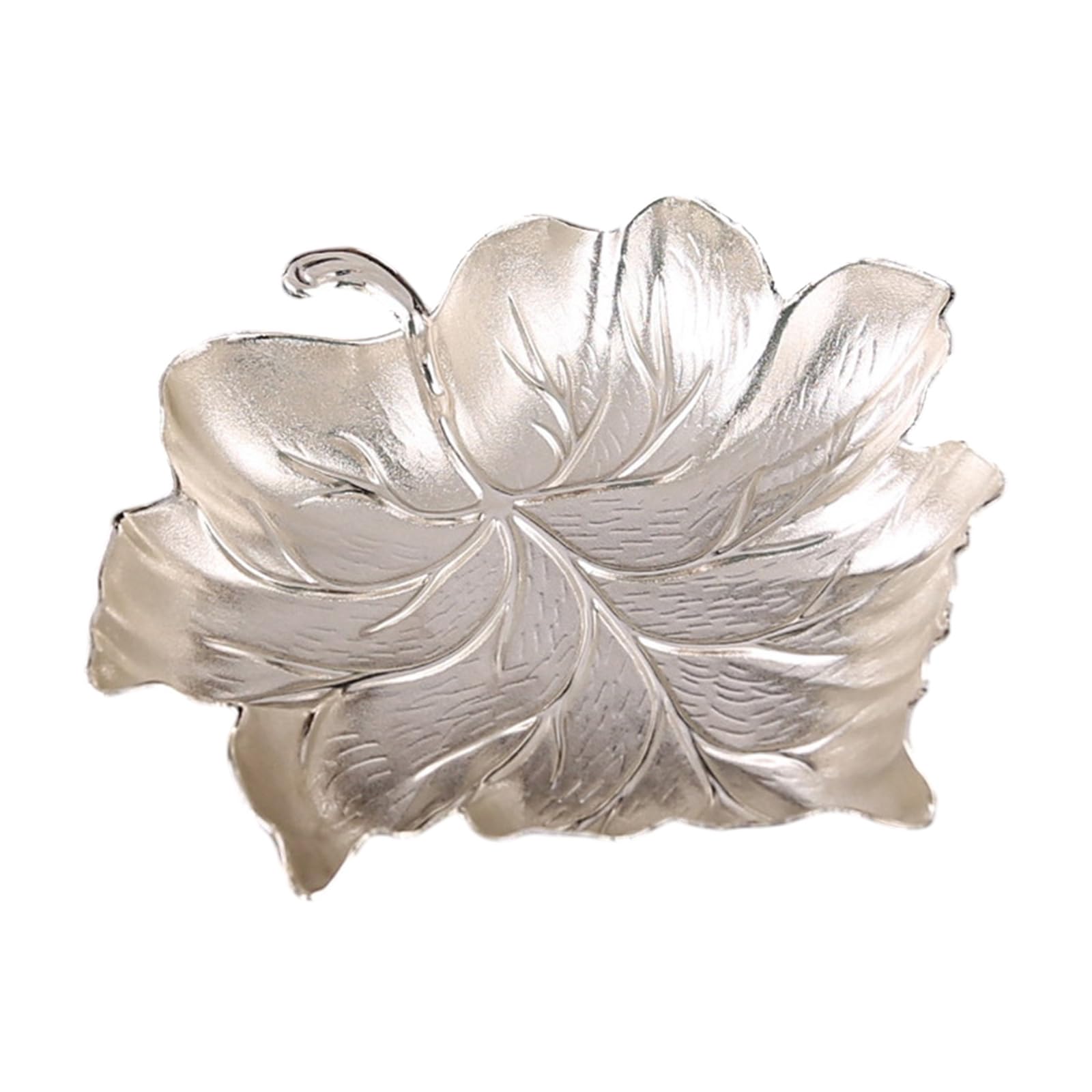 BWANGIAO Leaves Embossed Zincs Alloy Jewelry Tray for Rings Earrings Necklaces Display and Storage Plate Accessory Holder