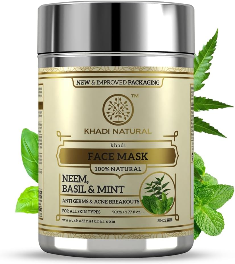 KHADI NATURAL Neem, Basil and Mint Anti Acne Face Mask, 50g