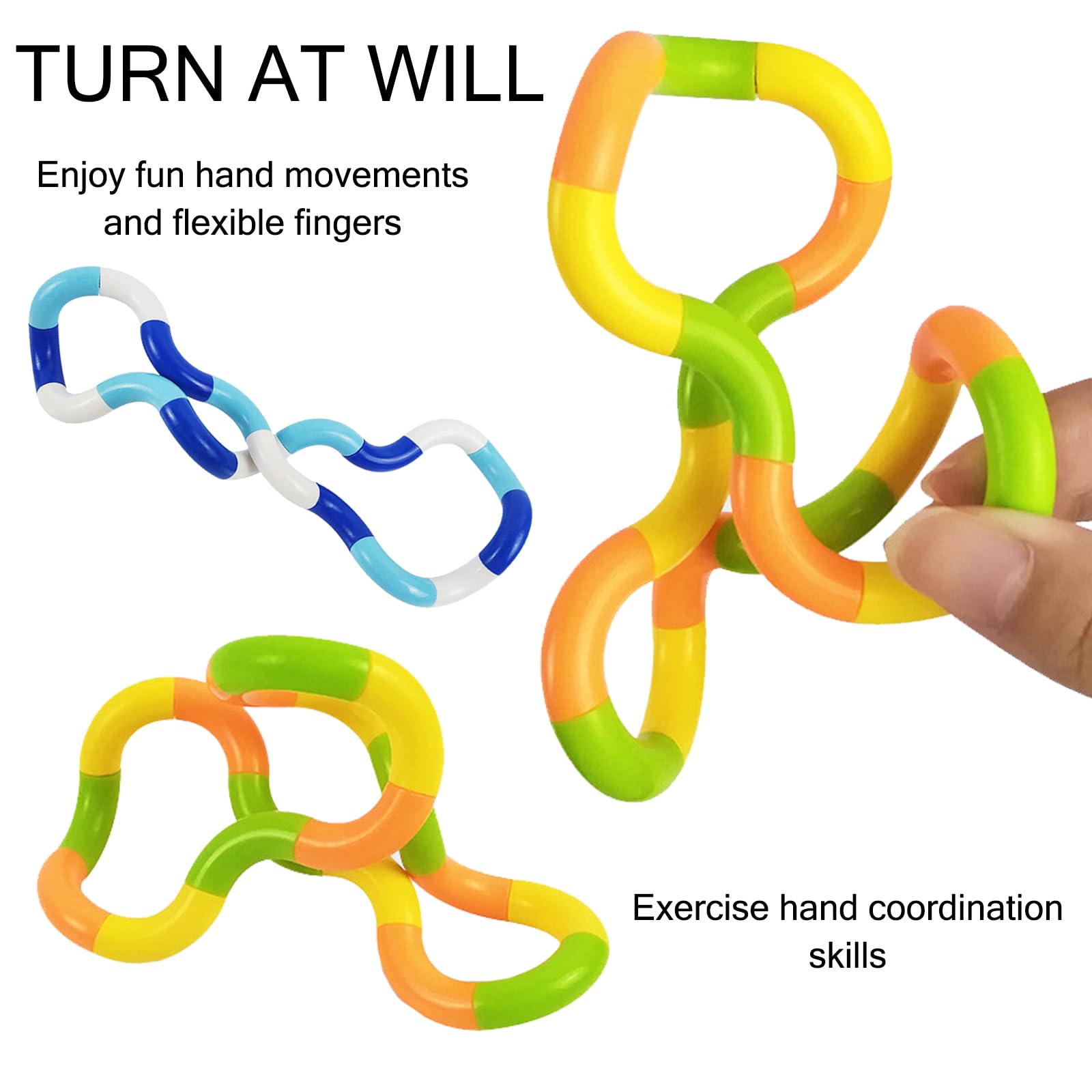 10 Pezzi Twister Fidget Toy, Twister Fidget Giocattolo, Fidget Toy Tangle, Fidget Twister Mano Giocattolo, Hand Toys for Autism,Hand Eye Coordination Toy,Decompression Toy Set