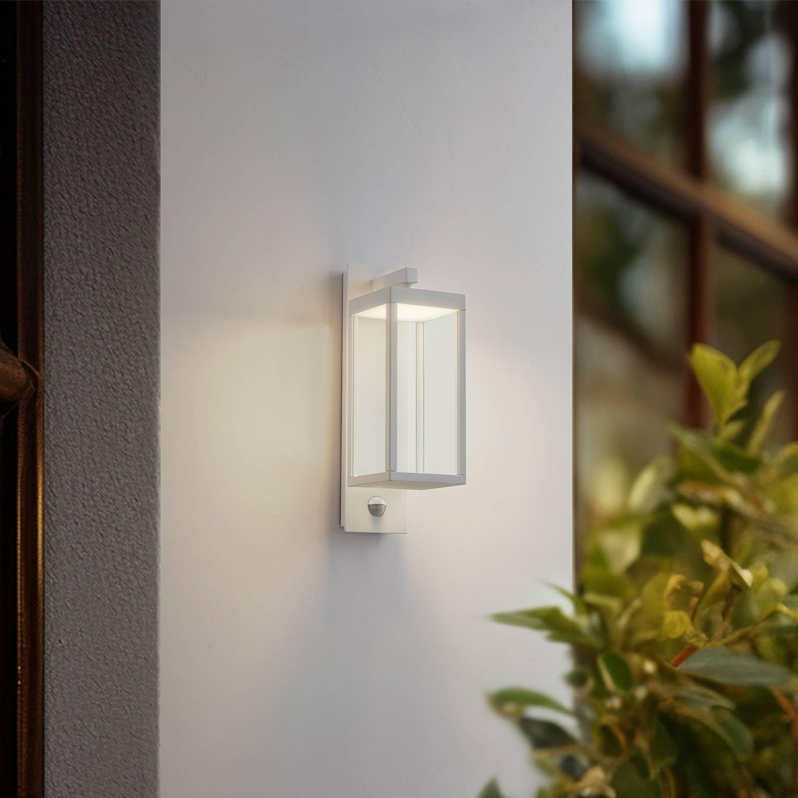 Lucande LED Lámpara de pared exterior Ferdinand (Moderno) en Blanco hecho Aluminio (1 llama, lámpara para exterior/fachada, casa terraza y balcón