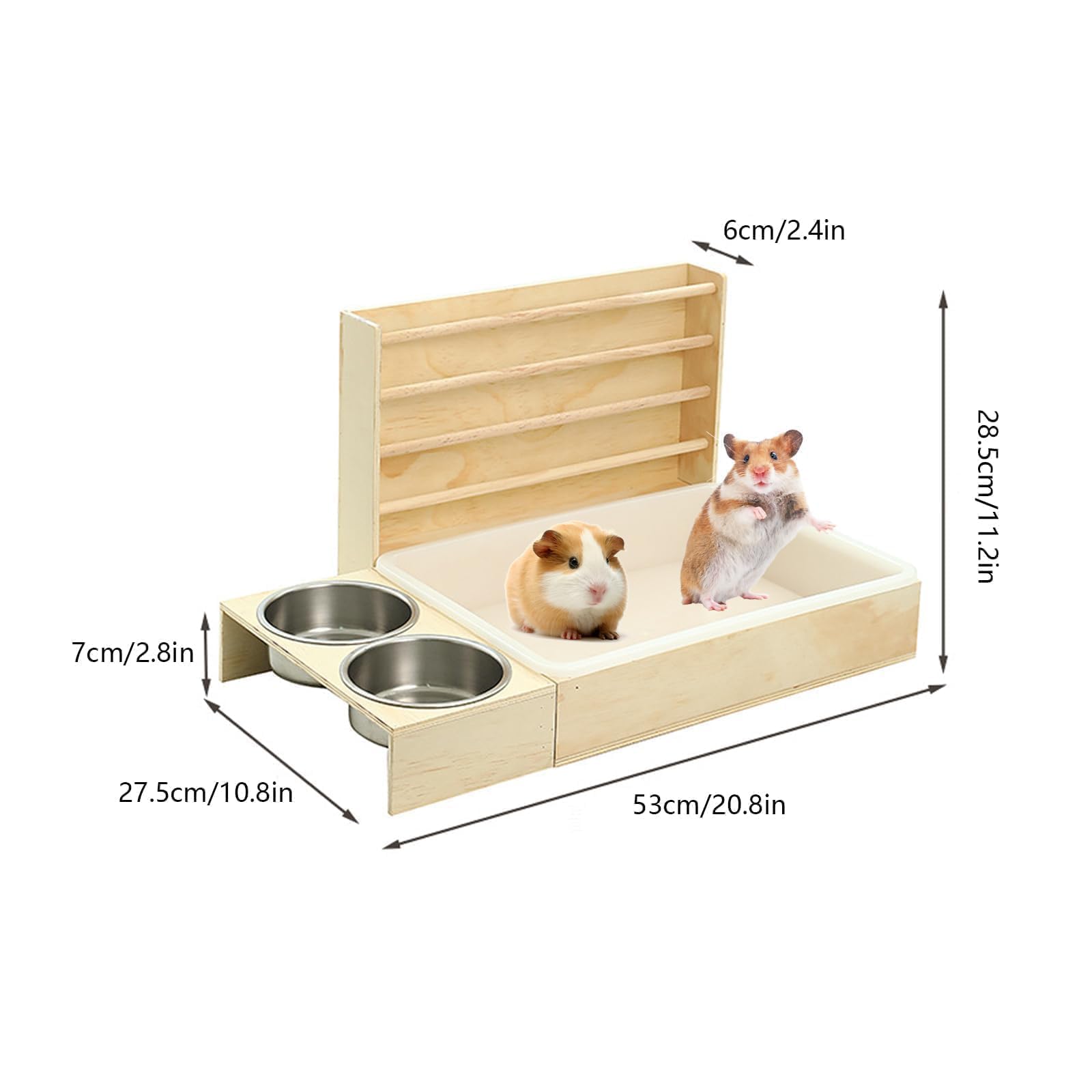 Rabbit Litter Box with Hay Feeder, Bunny Litter Box for Guinea Pig Chinchilla Bunny Other Small Animals (Natural) - image 7