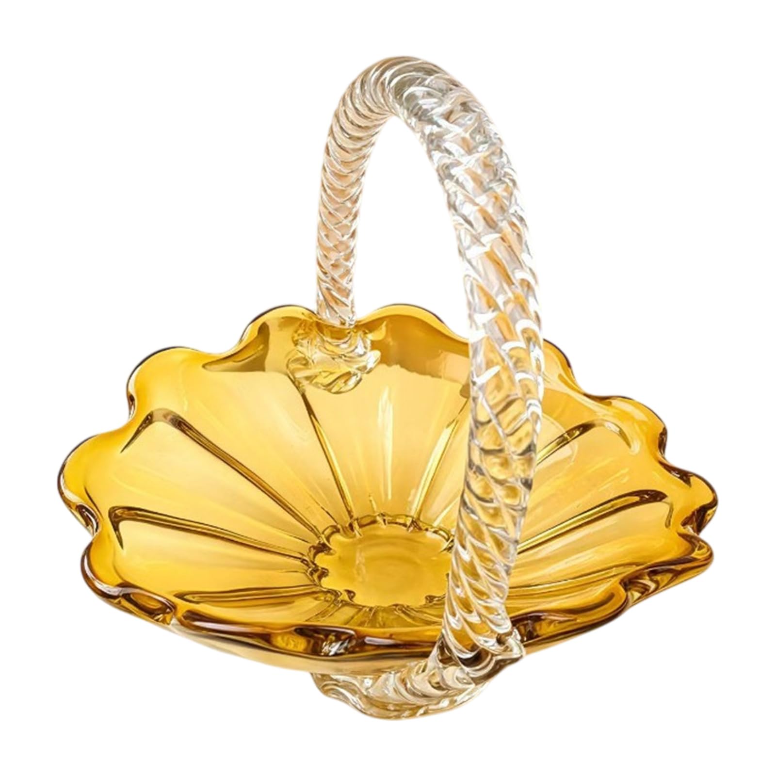 Oxxggkao Large Capacity Glass Fruit Platter Elegant Flower Shape Dessert Candy Bowl for Entertaining Guests and Gift Giving Glass Serving Dishes