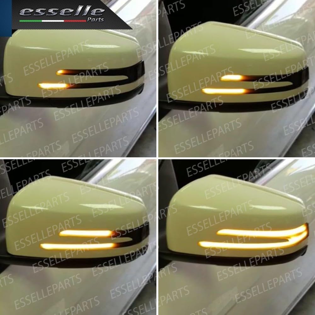 Frecce LED Dinamiche Specchietti compatibile con Mercedes Classe A W176, Classe B W246, CLA W117, GLA X156, GLK, Classe C W204, Classe E W212, CLS W218, Classe S W221, Indicatori Laterali Sequenziali