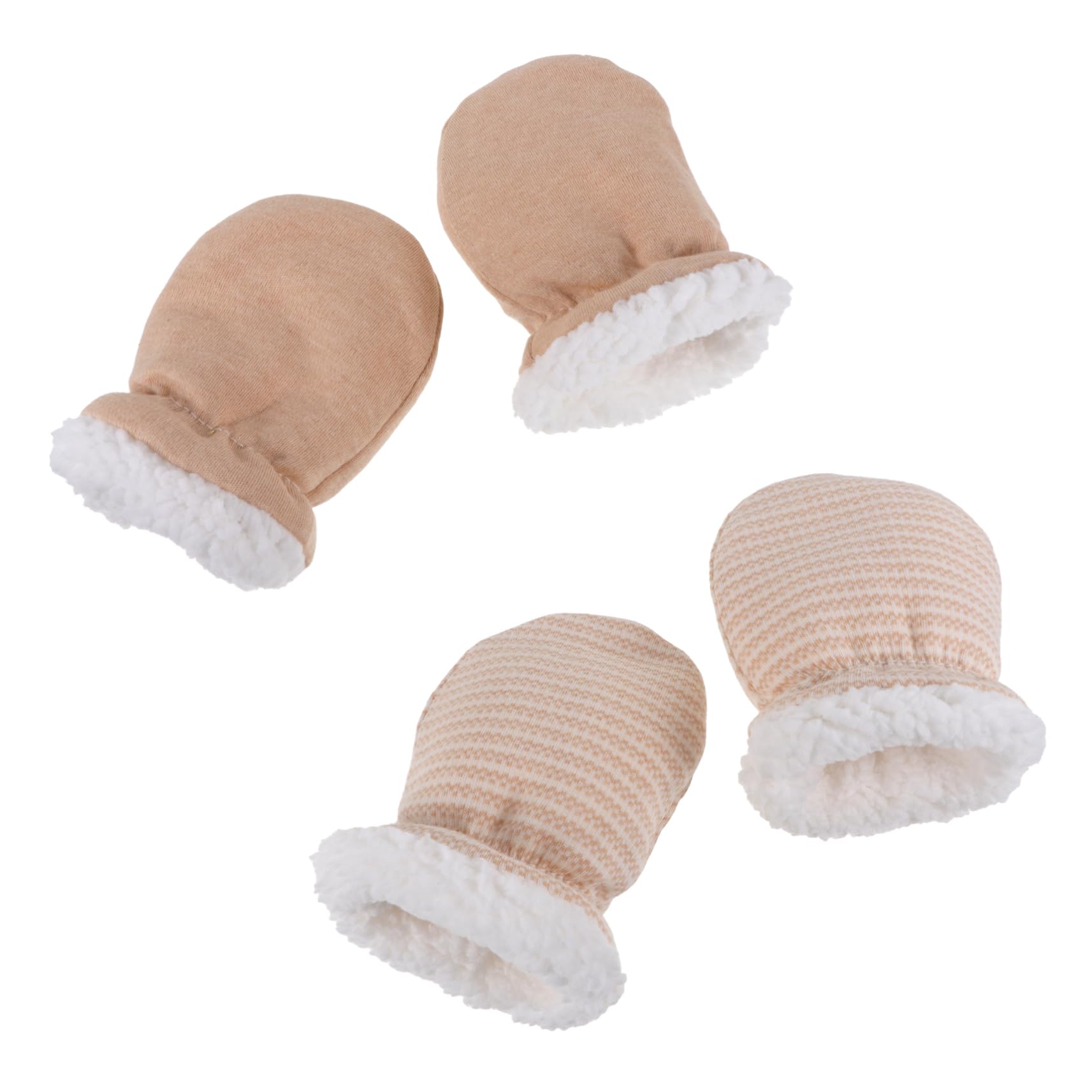 VANZACK Newborn Gloves 2 Sets of Soft Mittens Anti-scratch Space for Fingers Keep Baby's Hands Warm