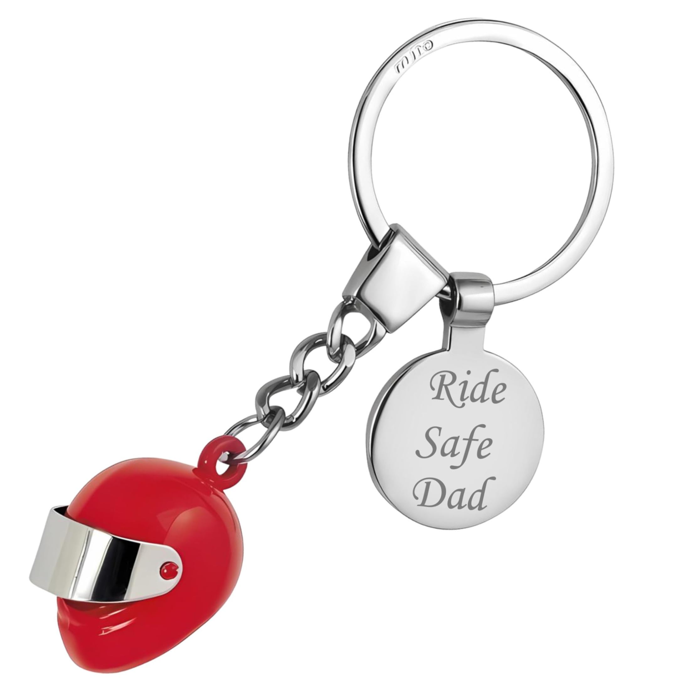 EIO Gifts Personalised Red Motorbike/Motorcycle Helmet Keyring Small Style | Unique Gift for Bikers, New Drivers, Men and Women | Cool Keychain Accessories for Superbike, Mopeds, Keys and Bag | Boxed