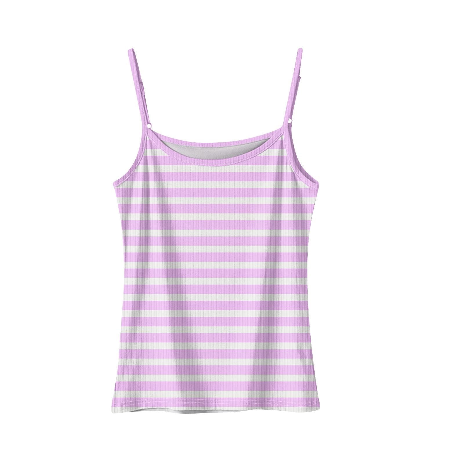 Tanktops & Träger-Tops für Damen Festliche Rippenbluse Eng Gestreift Ärmelloses Striped Shirts Loungewear für Feierlichkeiten