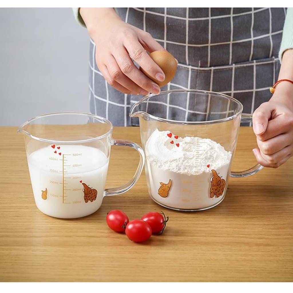 Tazas medidoras de Vidrio con Tazas graduadas for Uso doméstico Grado alimenticio Resistente a Altas temperaturas Tazas de Leche de Gran Capacidad for Hornear en la Cocina hueveras batidas