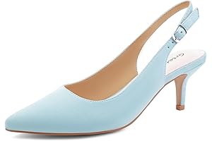 Dainty Baby Blue Kitten Heel Slingbacks