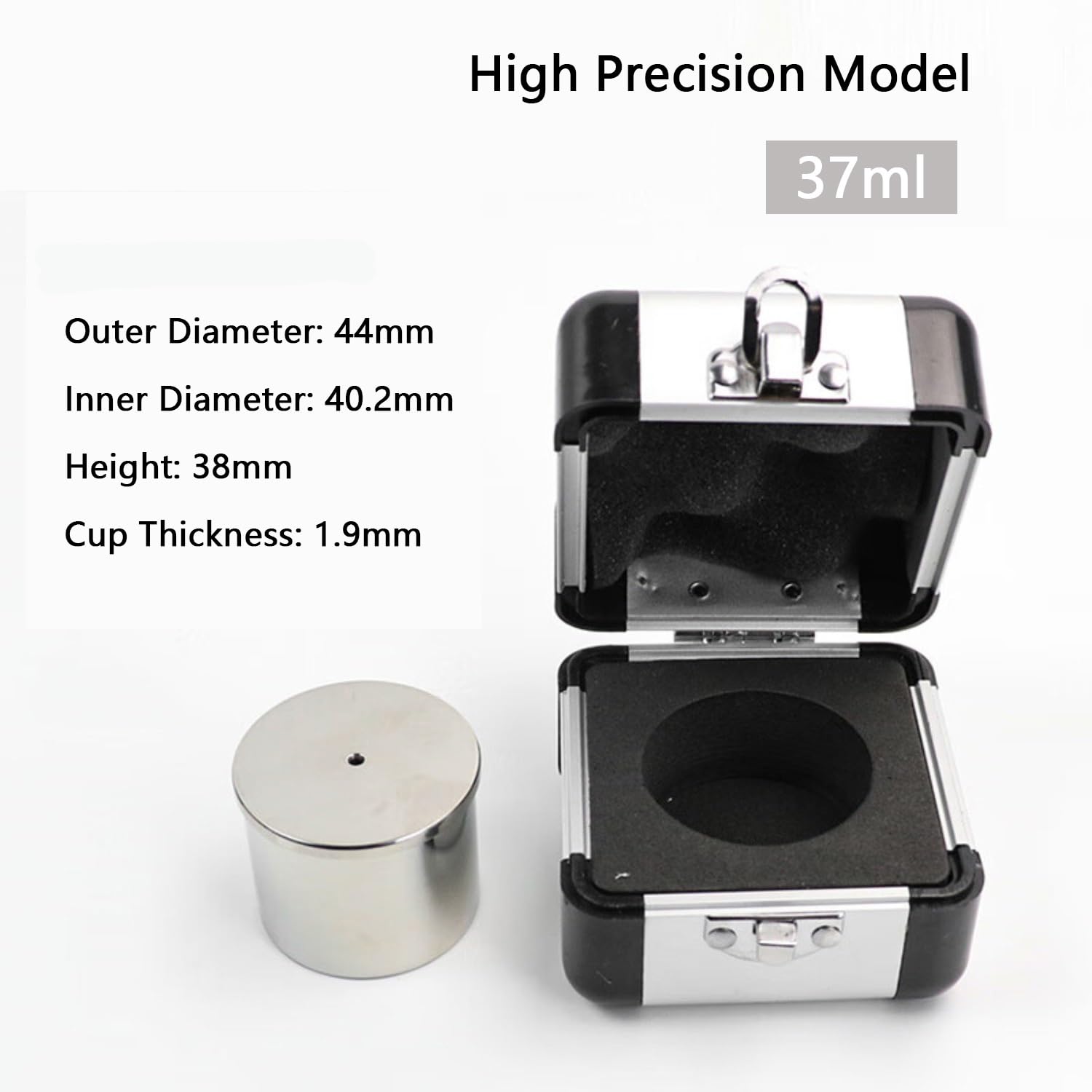 Tazza di gravità specifica ad alta precisione, densimetro for vernice in acciaio inossidabile, picnometro for liquidi, determinatore di rivestimento(37ml)
