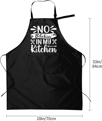 Miniatura 2 de BAIJEN Delantales para mujer con bolsillos  28 x 33 pulgadas  Para cocinar, hornear, cocina, chef, delantal para hombre