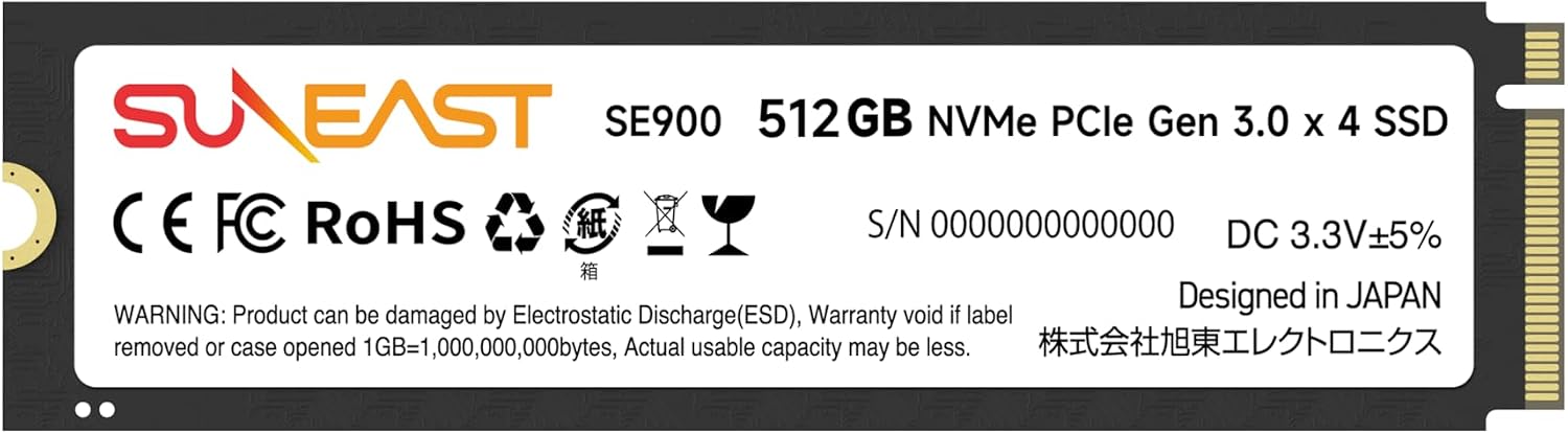 SUNEAST 512GB M.2 2280 PCIe 3.0 NVMe Gen3x4 SSD