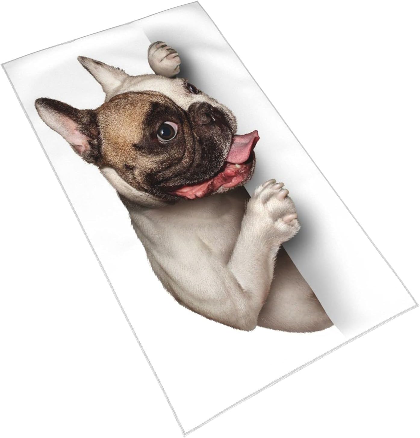 Amazon Eilannaフェイスタオル 笑顔の幸せな表情のフレンチブルドッグ ファイバー タオル 吸水速乾 耐久性 ふわふわ 肌触り 四季通用 フェイスタオル ホーム キッチン オンライン通販