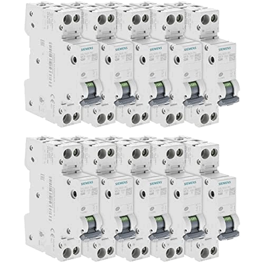 Lot de 10 Disjoncteurs électriques phase + neutre 20A
