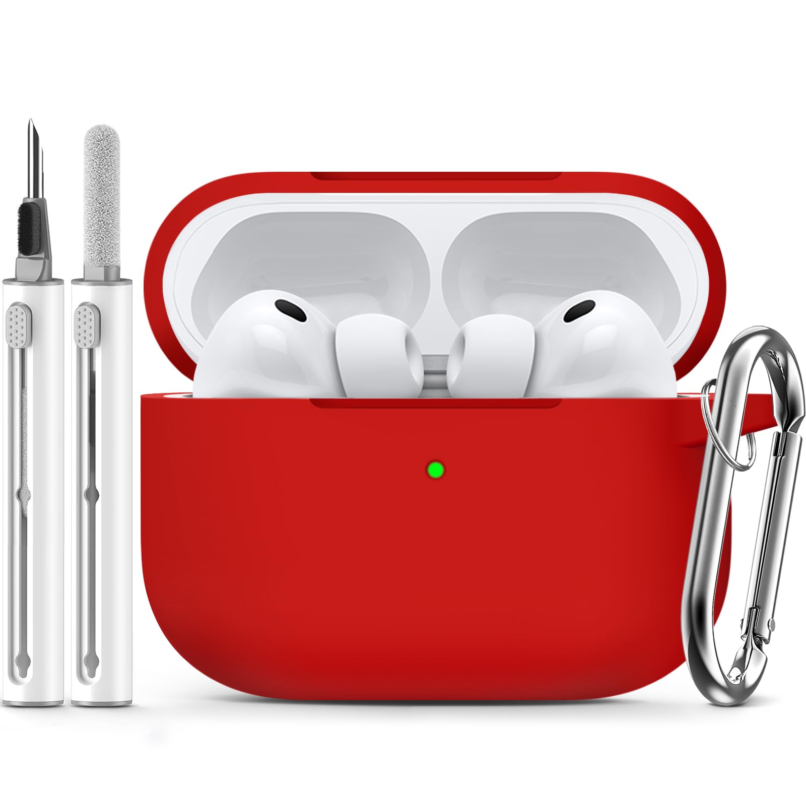 Inesore Compatible with AirPods Pro 3 Case with Cleaning Kit, Silicone Protective Case Cover for Apple Air Pods Pro 3rd (2025), Unisex Design - Black — view 21