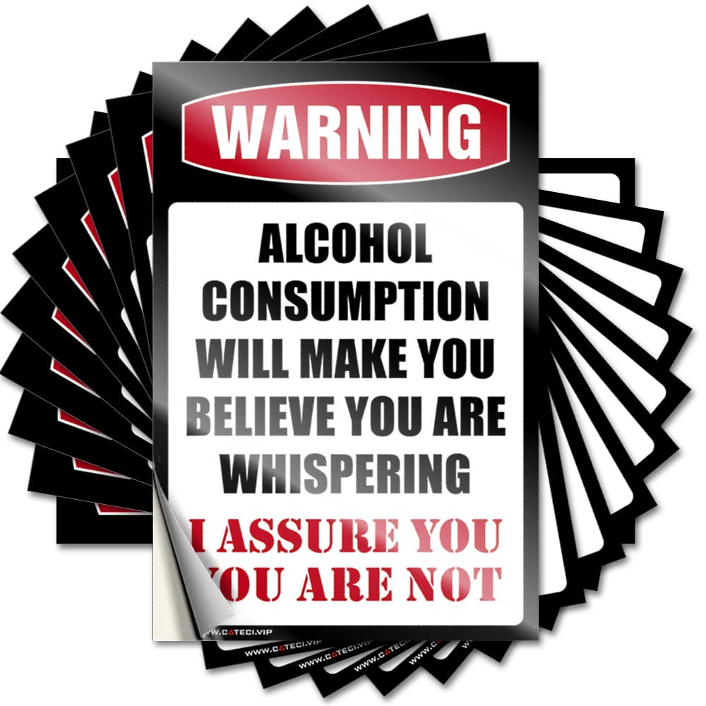 Decal Custom Vinyl Sticker | Warning Alcohol Consumption Square for Military Use(6X9CM)