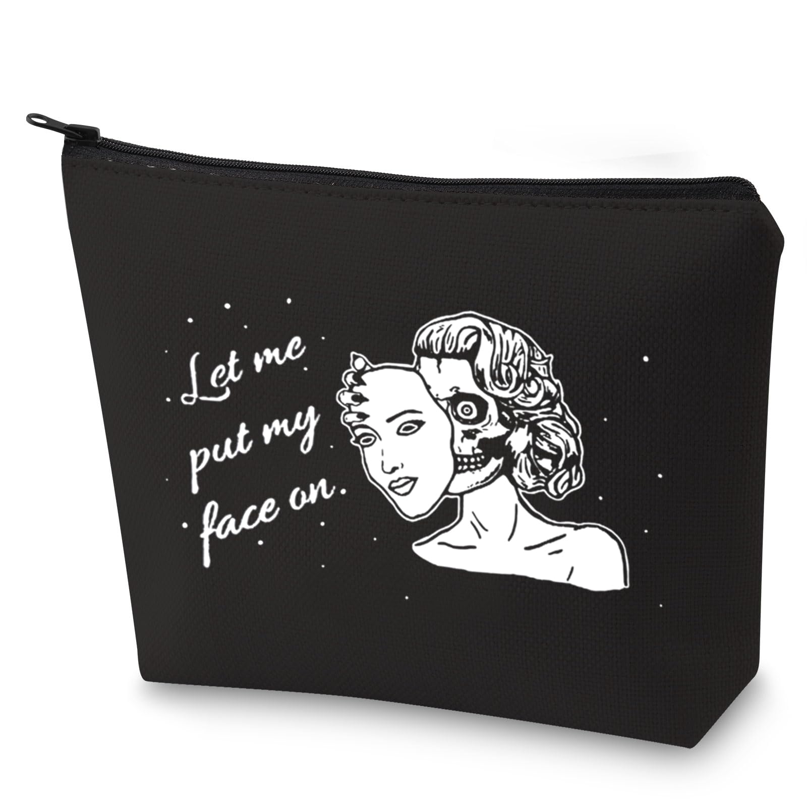 G2TUP Zombie Girl Makeup Bag Zombie Face Makeup Pouch Let Me Put My Face On Goth Gifts For Her Halloween Present