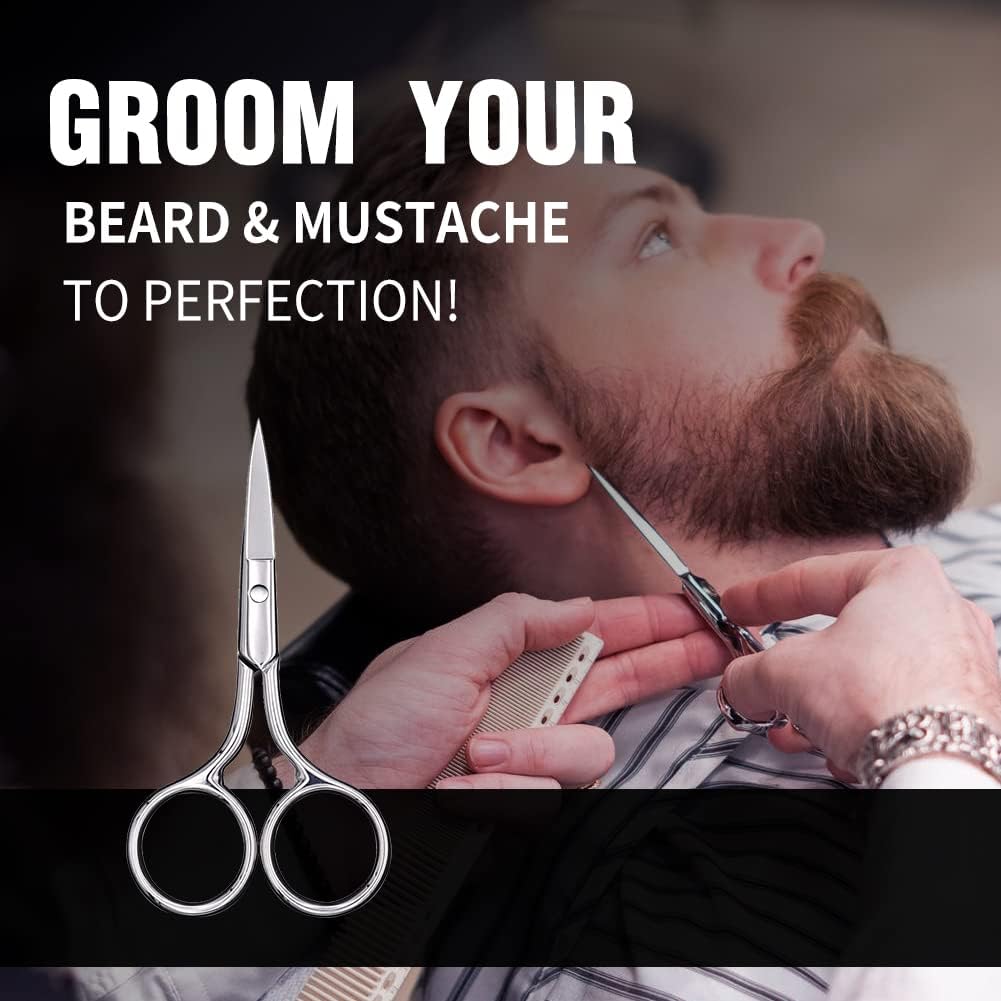 KAVIN Small Grooming Scissor for Men and Women Multipurpose Scissor Ideal for Moustache, Beard, Ear and Nose Hair Trimming Suitable for Women for Eyelashes and Eyebrow Trimming Pack of 1 - Image 3 thumbnail