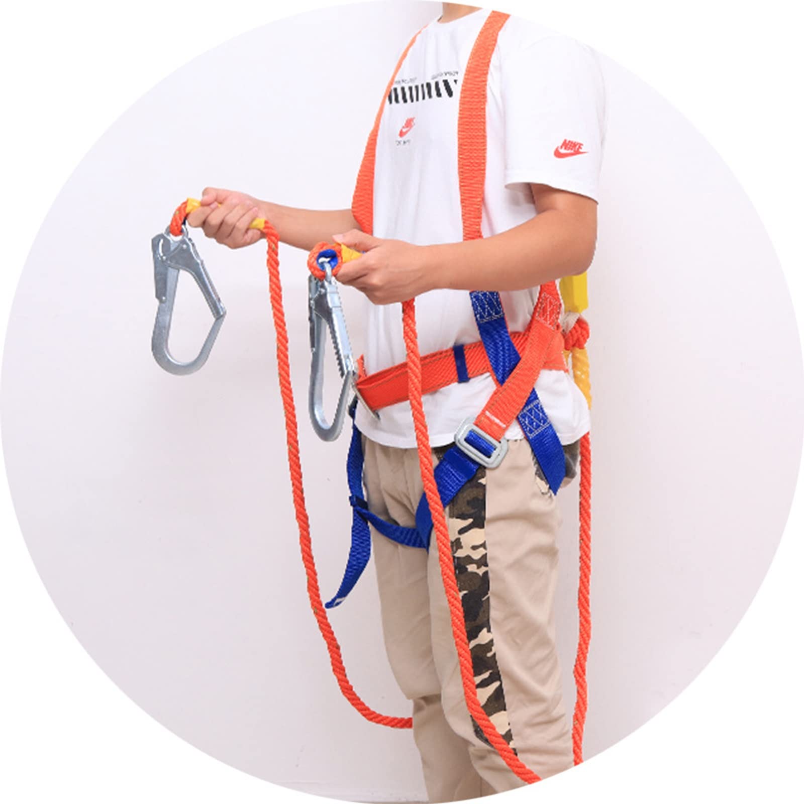 SwaYve Cinturón de Seguridad de Cinco Puntos, Arnés de Escalada, Espeleología, Equipo de Rappel para Escalada en Roca, Cinturón de Seguridad Anticaída con Construcción de Doble Gancho a Gran Altitud/S