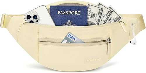 Miniatura 486 de MAXTOP - Cangurera cruzada grande con 4 bolsillos con cremallera, ideal para eventos deportivos, festivales, entrenamiento, viajes, correr y uso