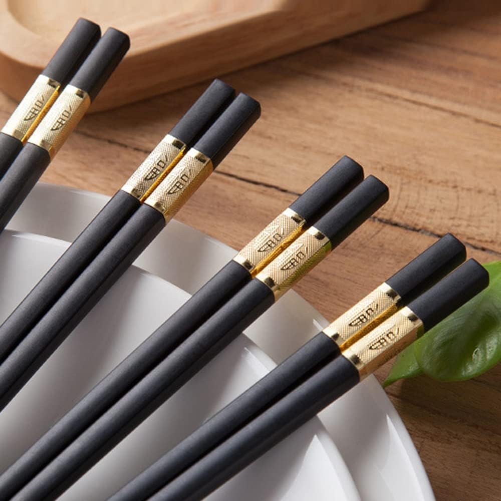 HICHAKI Alloy Gold Reusable Chopsticks for Sushi Noodles | Non Slip | Dishwasher-Safe | Korean | Perfect Gift Set (4 Pairs) (B0CTVRJPCD) Amazon Price History, Amazon Price Tracker