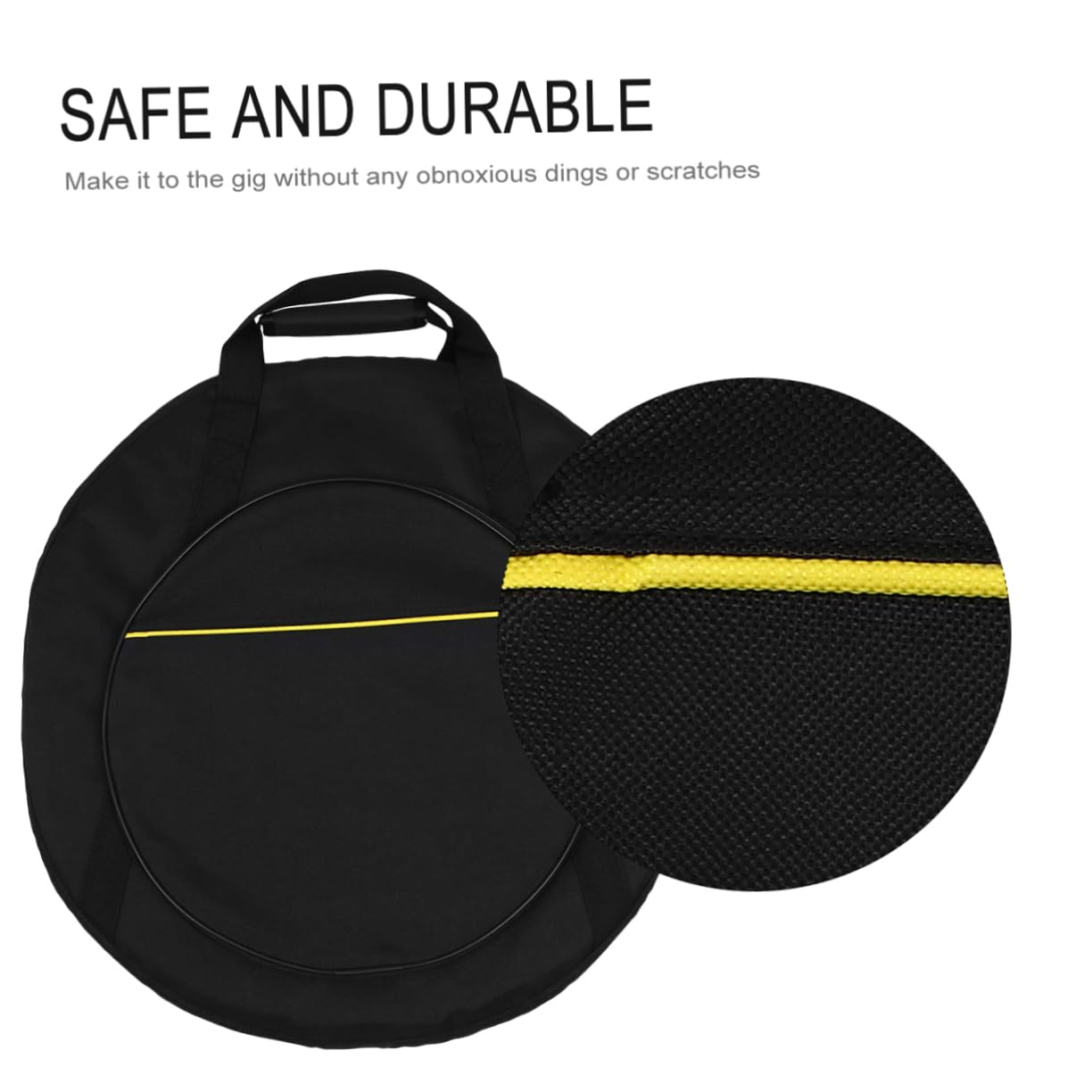 GOOHOCHY Thick Waterproof Marching Cymbal Bag Oxford Fabric Drum Bag Padded Side Pocket for Safe Storage
