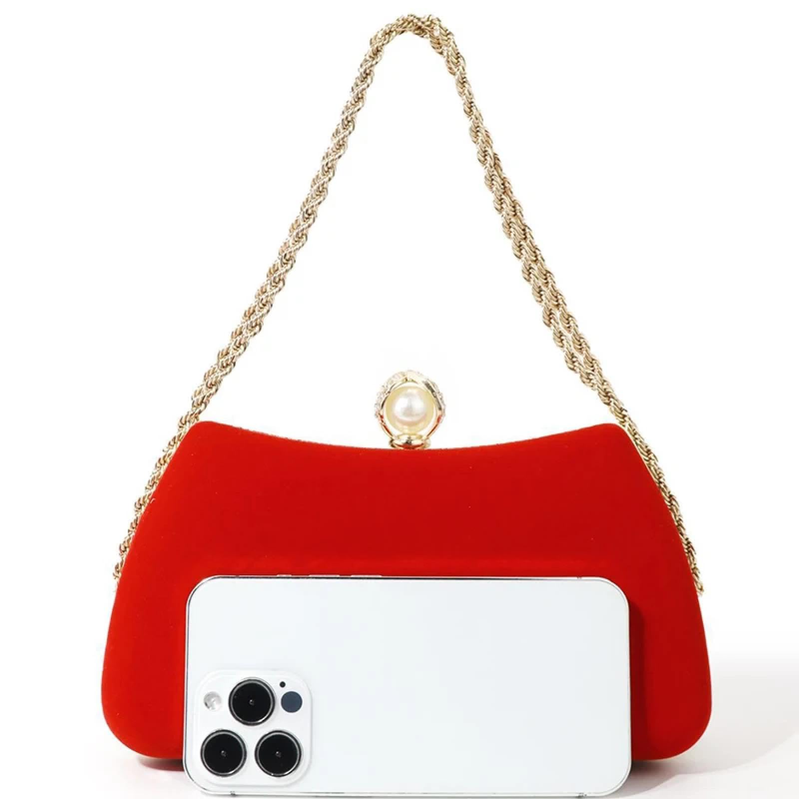Abendtasche Damen Clutch Damen Wildleder Abend Tasche Strass Abend Clutch Kristall Clutch Geldbörse Hochzeit Elegante Handtaschen Geldbörse Braut Tasche Rot