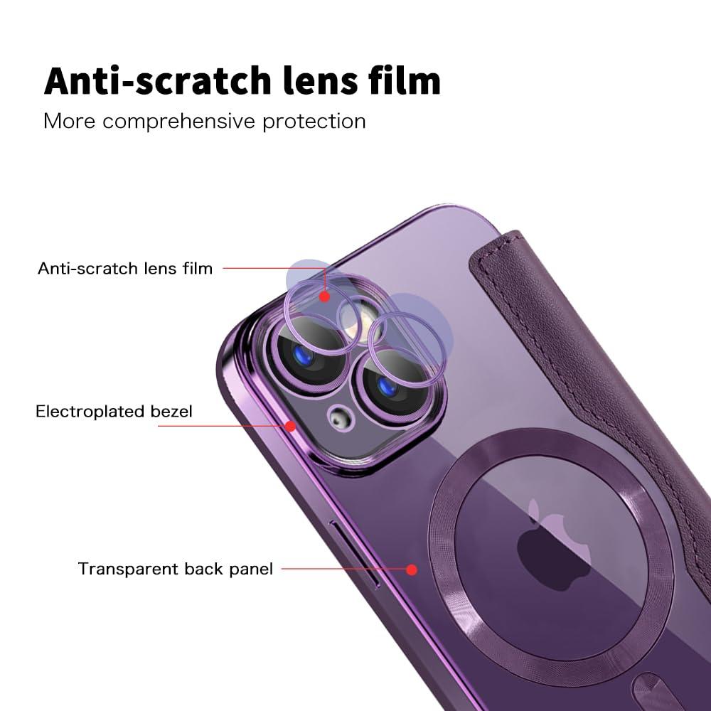 Unichthy Case for iPhone 15 Cover Support MagSafe, Purple - Image 4