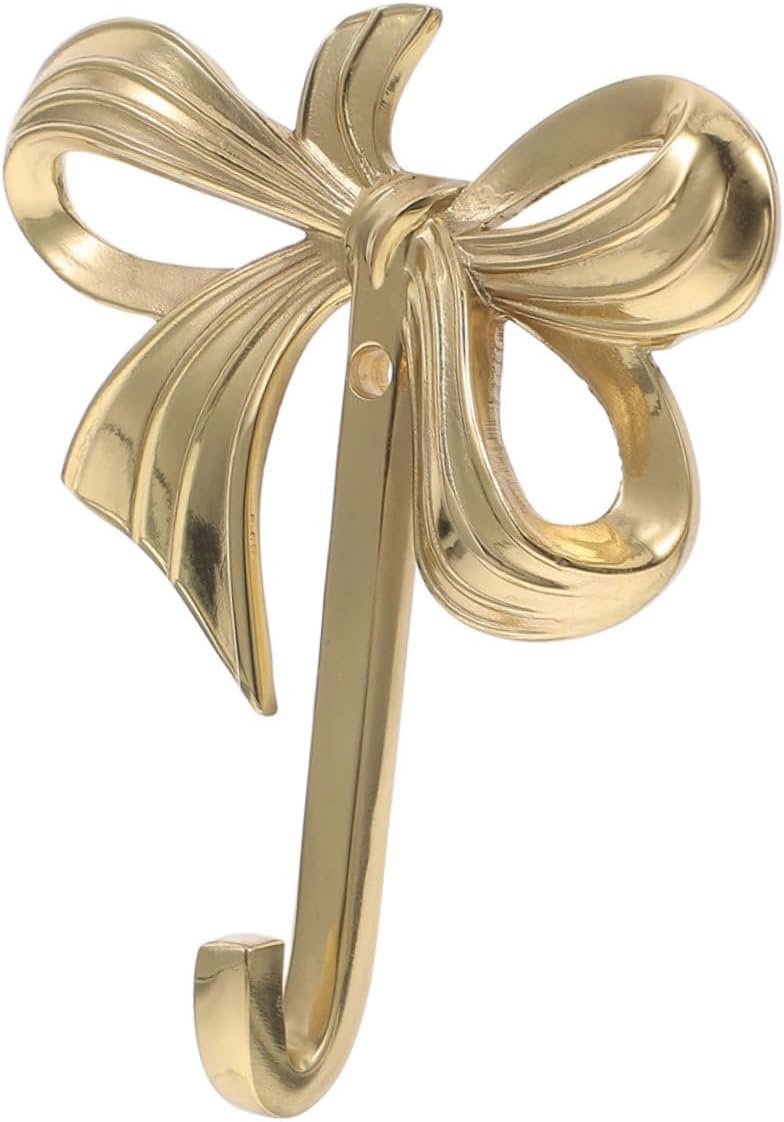 Gold Bow Hook Brass Towel Hook for Bathroom Nursery Bedroom Coat Robe Hanging