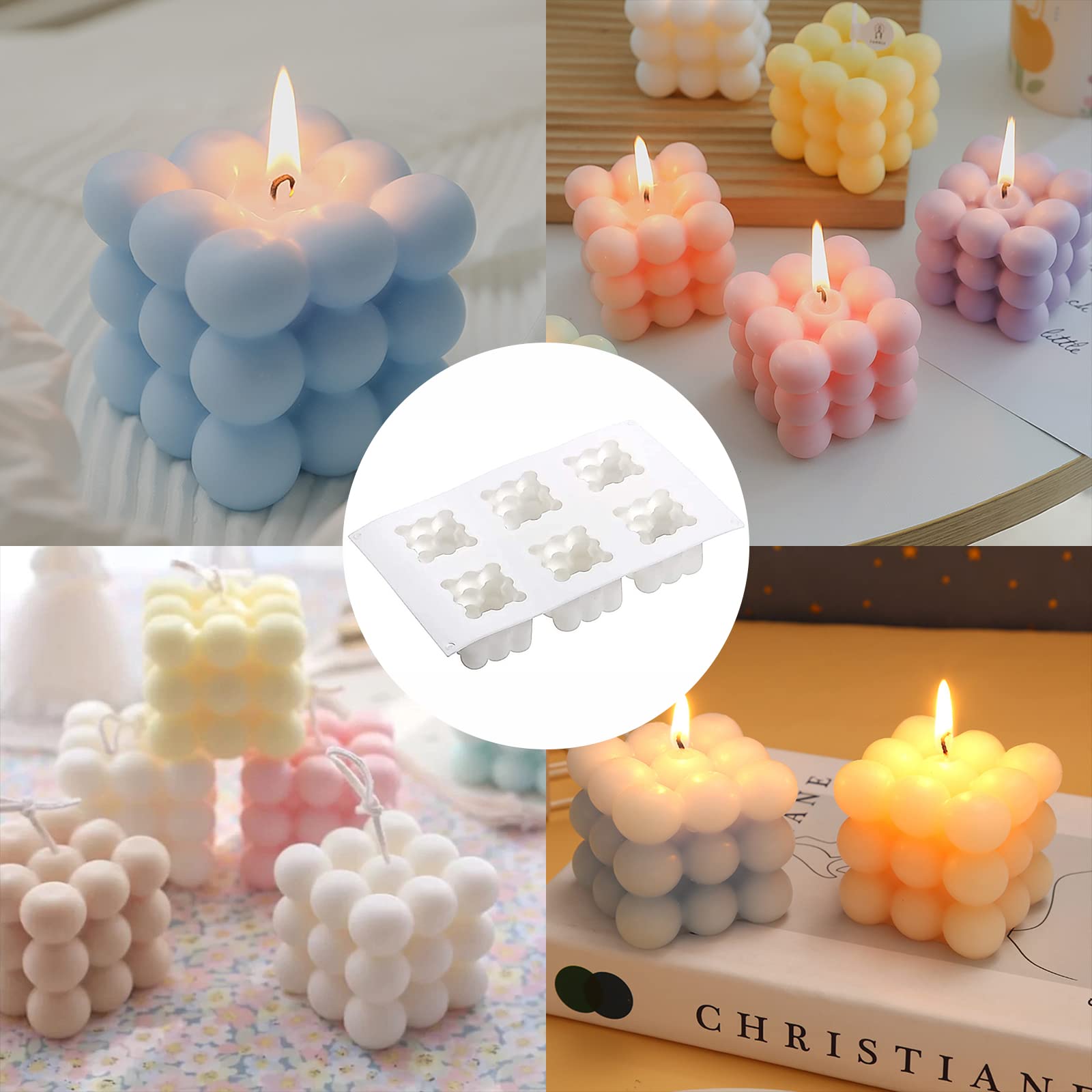 Stampo Silicone Per Candele A Bolle 3D - 15 Fori Per Creare Candele Artigianali, Cioccolatini E Saponi Fai Da Te - Foto 8