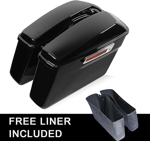 Miniatura 5 de SLMOTO - Alforjas CVO alargadas y rígidas, color negro con pestillo