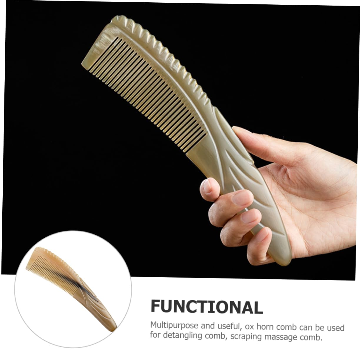 Beaupretty 3 Pièces Peigne En Bois Fin Peigne à Moustache à Cheveux En Bois Naturel s De Coiffure Pour Femmes De Soin Des Cheveux Masseur Homme Antistatique Cornes