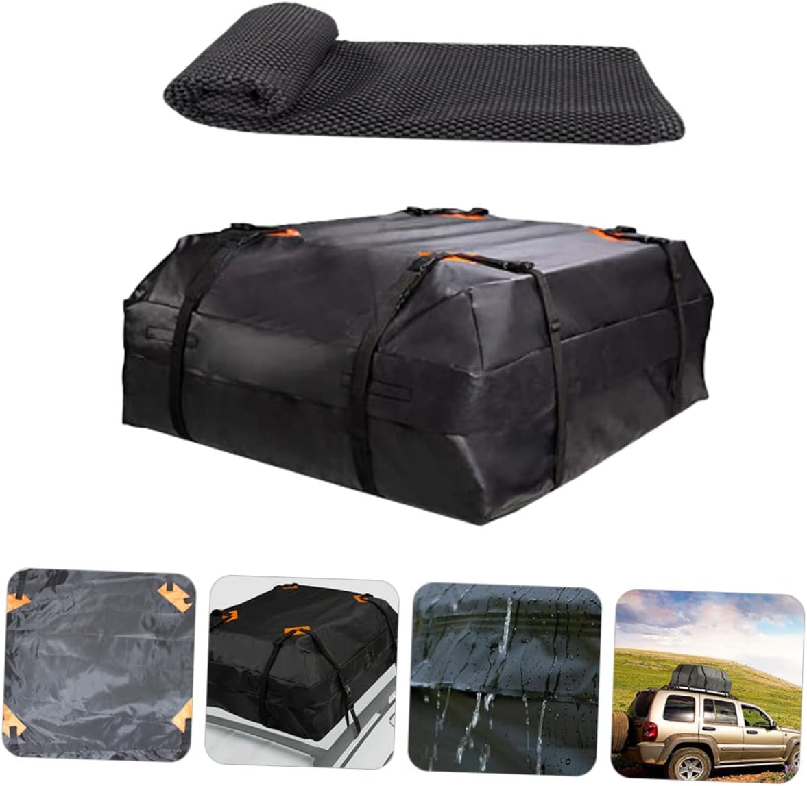 Cabilock Car Roof Bag Oxford High Capacity Vehicle Cargo Carrier with Anti-Skid Pad Foldable Design Luggage Storage for SUV Camping Travel