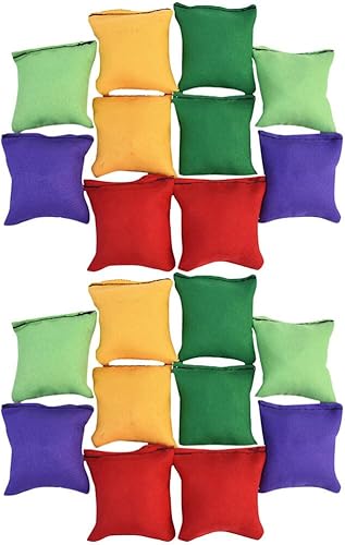 Zerodeko Juego de 20 bolsas de frijoles pequeños para niños, juego de sacos de Cornhole para lanzar al aire libre, mini puf de Cornhole para lanzar