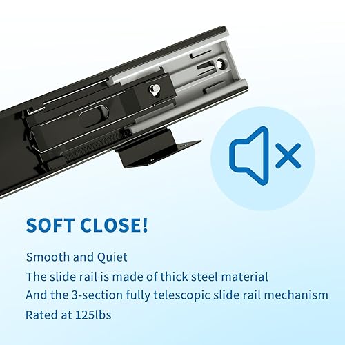 Miniatura 2 de Bote de basura extraíble debajo del gabinete con riel de cierre suave, organizador extraíble para debajo del fregadero, cubo de basura negro