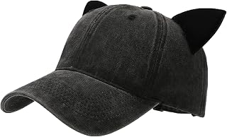 Cat Ear Baseball Cap – Cute Adjustable Hat for Women & Teens, Casual Corduroy Style