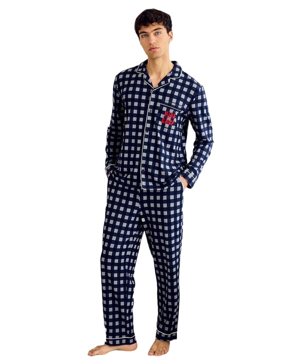 Men’s Cotton Night Suit Set | Solid/Printed Shirt & Pajama Sleepwear for Comfortable Night Use-image-31