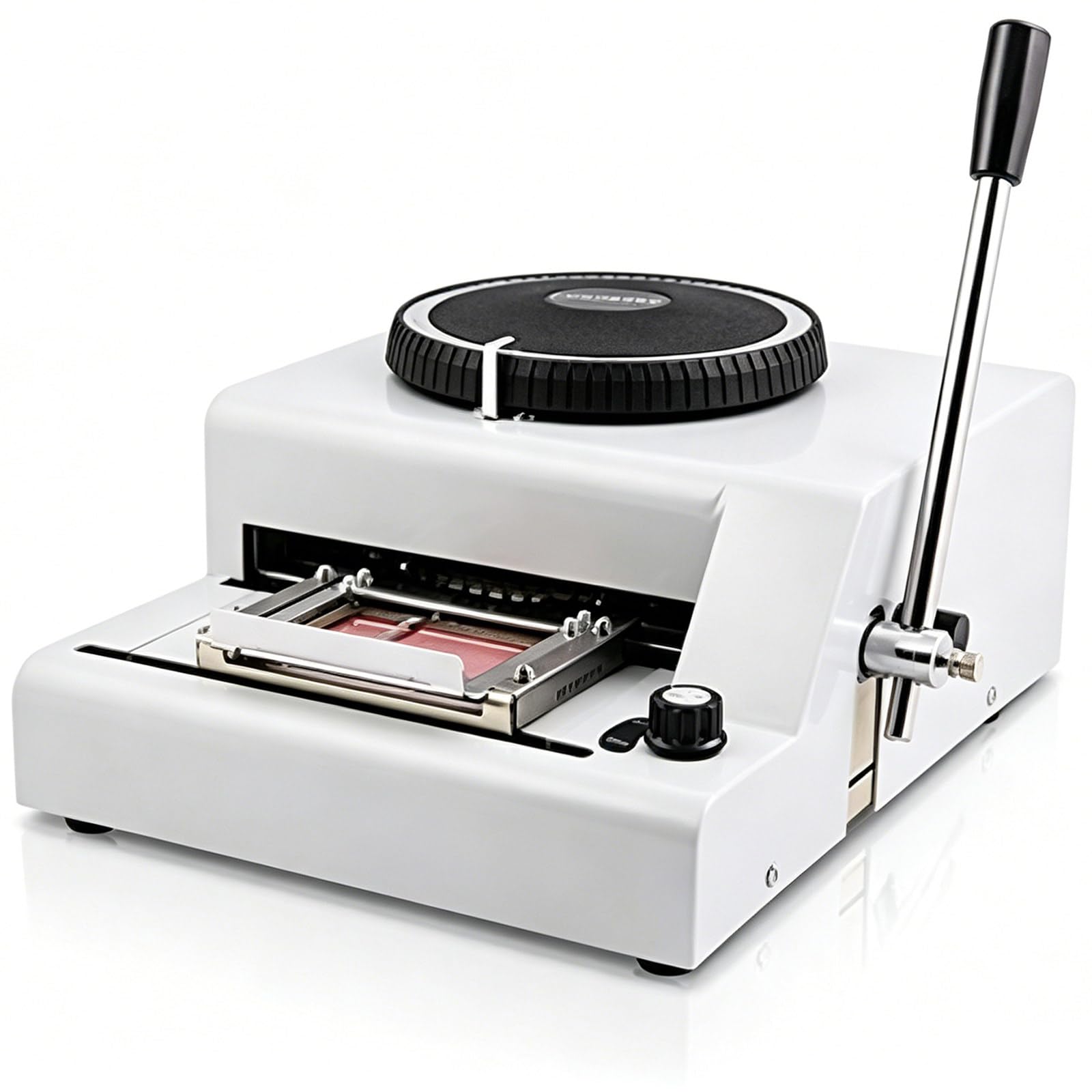 Osnzyc PVC Card Embossing Machine, Manual Credit Embosser with Adjustable Character Spacing, 1-12 Line Card Printer for ID and Membership