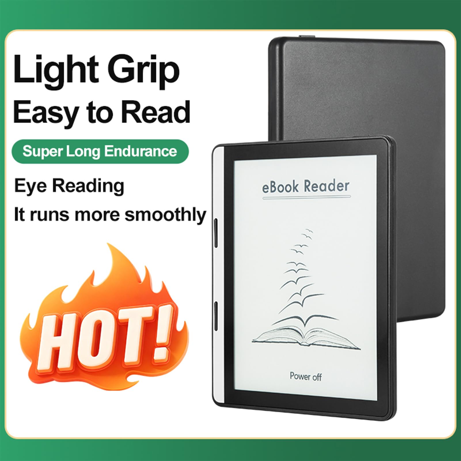 5,76-Zoll-E-Reader-Tablet, Micro-Carving-Technologie, Blendfrei, Lange Akkulaufzeit, Unterstützt EPUB PDF MOBI, WiFi-USB-Übertragung, mit Hülle, für 8.1 (2G+32G)