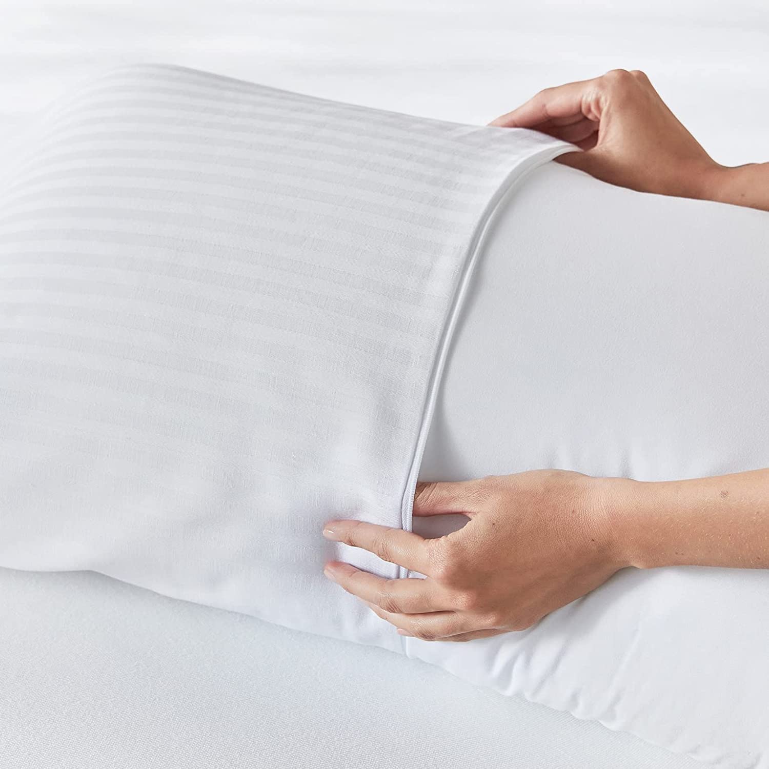 Funda De Almohada 100% Algodón Para Hostelería – Blanco, Calidad 30/27, No Hace Bolitas, Apertura Por Ambos Lados (45x90 A 45x170 Cm)