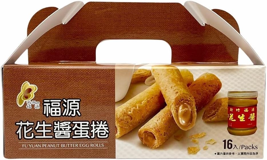 Minao福源 ピーナッツバターエッグロール16入 花生醬蛋捲 320g Amazon.co.jp: 《福源》花生醬蛋捲(蛋素) ピーナッツバターエッグ