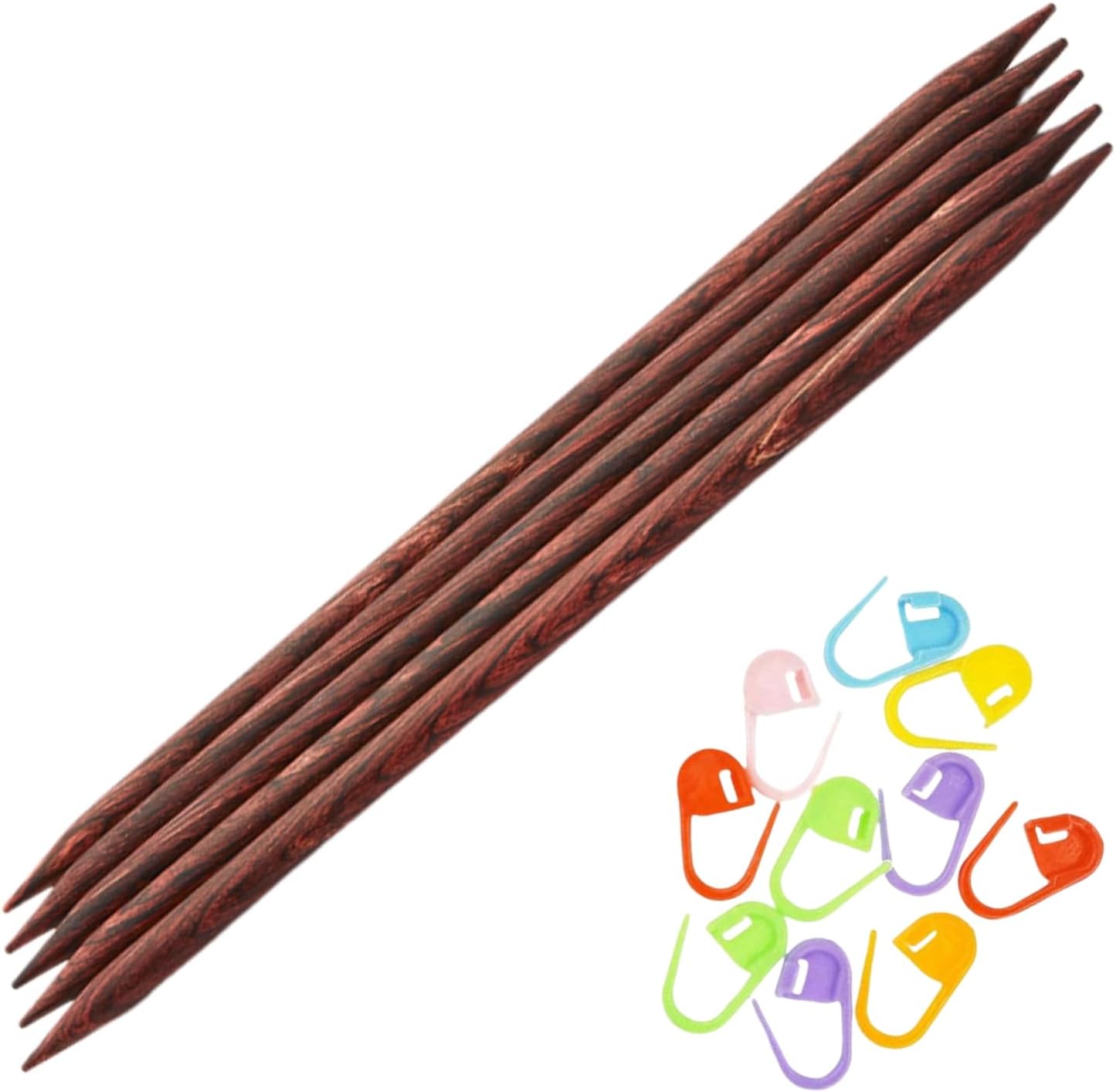 KnitPro Dreamz DPN Double Pointed Knitting Needles 8 inch, Size 2.5 (20cm, 3.00mm) with 10 Colorful Stitch Markers