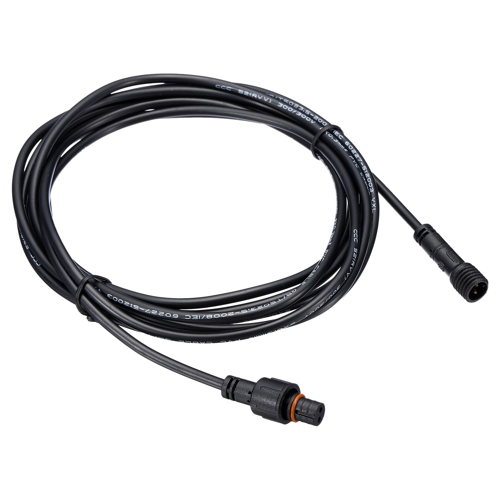 PATIKIL 9.84Ft 2 Pin Extension Cable Wire, 22AWG Waterproof IP67 Connector with Male and Female at Both Ends for LED Strips, Black