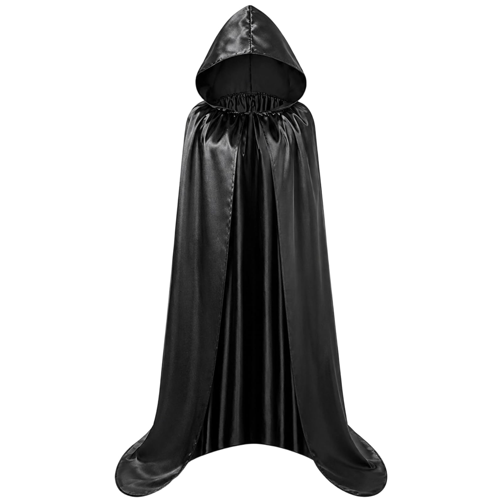 WsiQxuc Black Cloak, 170cm Cloak, Wizard Costume, Traitors Cloak