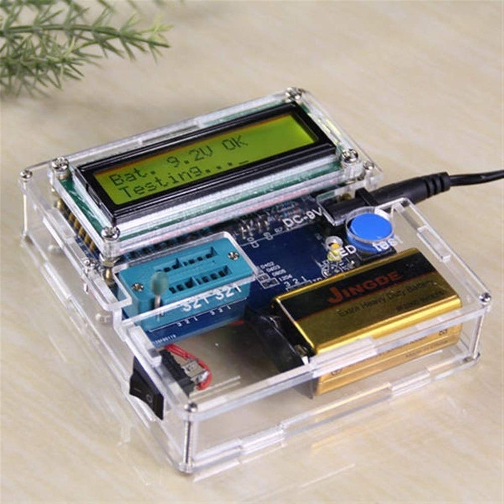 WXQ-XQ DIY tools, Multimeter Meter Resistor Capacitor Triode Electronic DIY YD-CS Transistor Tester Kit For Measurement With Shell - Clear spare parts (Color : Clear)